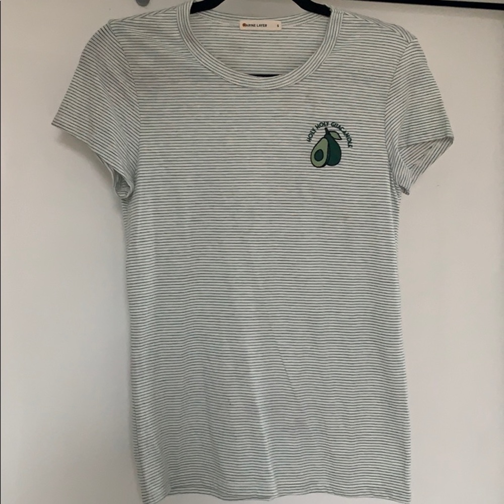 Marine Layer guacamole stripe tee